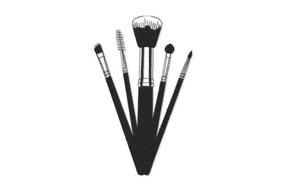 Cosmetics MakeUp Brushes Embroidery Design