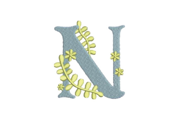 Floral Alphabet N