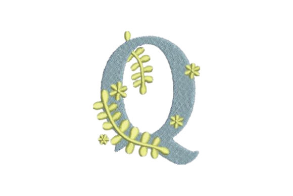 Floral Alphabet Q