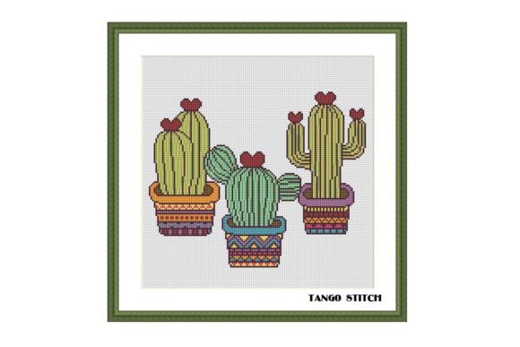 Funny Cactuses Easy Cross Stitch Pattern