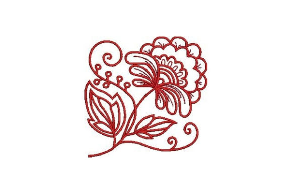 Redwork Flower